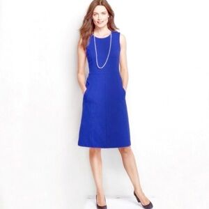 Lands' End Royal Blue Ponte Sleeveless Sheath Dress